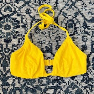 Shade and Shore Yellow Bikini Top with Halter Tie 34D